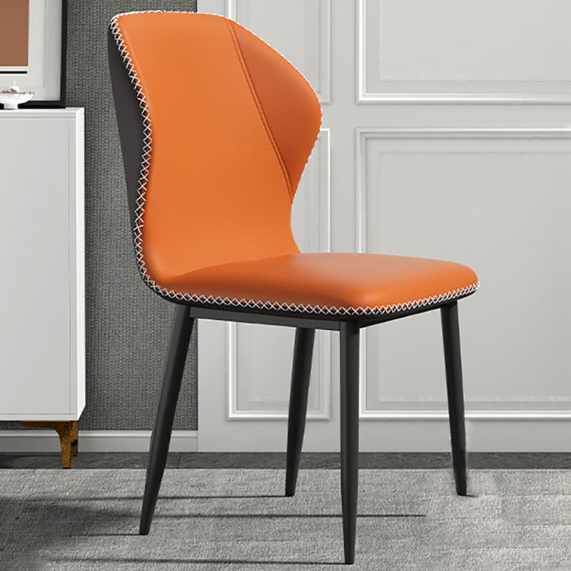 Silla de comedor de metal de estilo escandinavo, silla individual de comedor con respaldo lateral