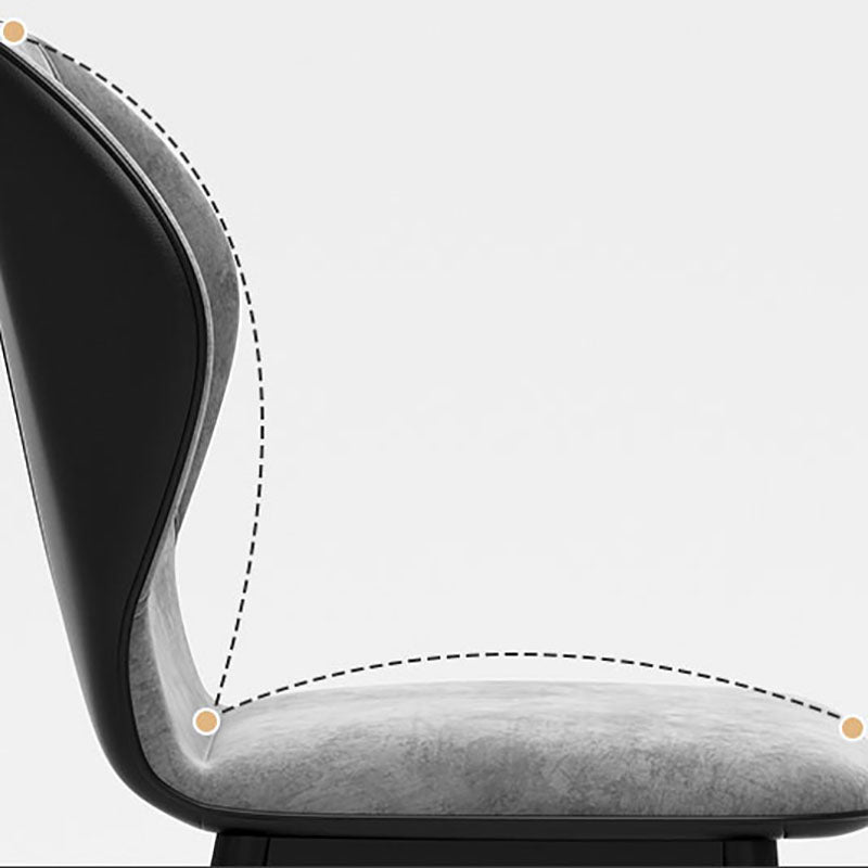 Silla de comedor de metal de estilo escandinavo, silla individual de comedor con respaldo lateral