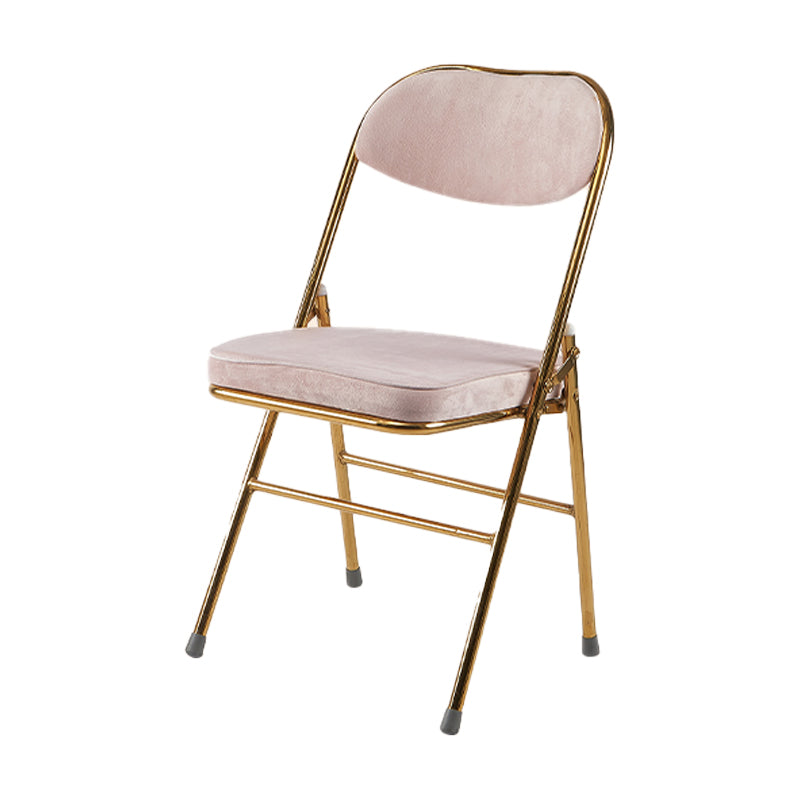 Silla lateral escandinava de terciopelo con respaldo abierto, sillas de comedor plegables con acabado mate