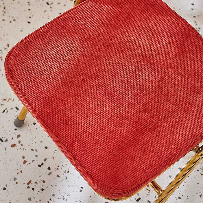 Silla lateral escandinava de terciopelo con respaldo abierto, sillas de comedor plegables con acabado mate