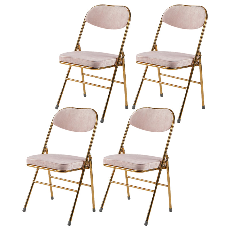 Silla lateral escandinava de terciopelo con respaldo abierto, sillas de comedor plegables con acabado mate