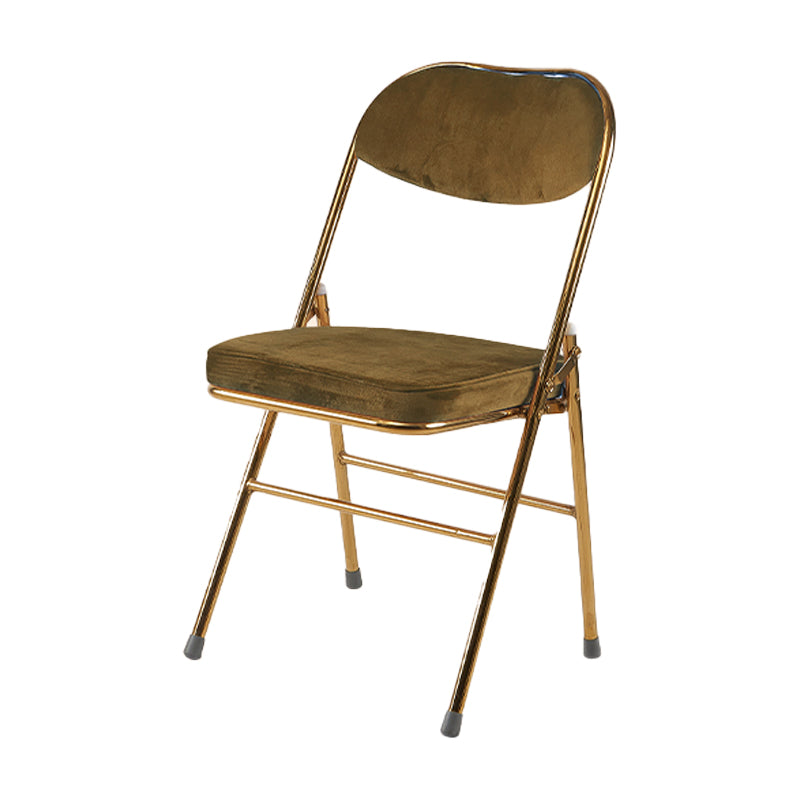 Silla lateral escandinava de terciopelo con respaldo abierto, sillas de comedor plegables con acabado mate