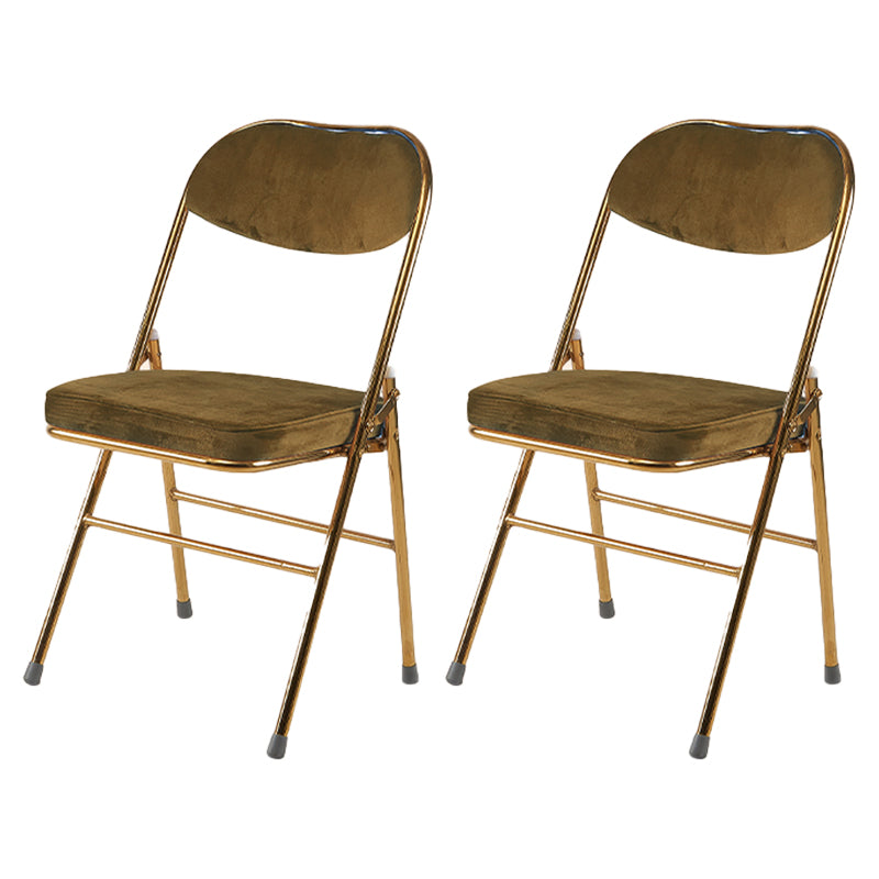 Silla lateral escandinava de terciopelo con respaldo abierto, sillas de comedor plegables con acabado mate