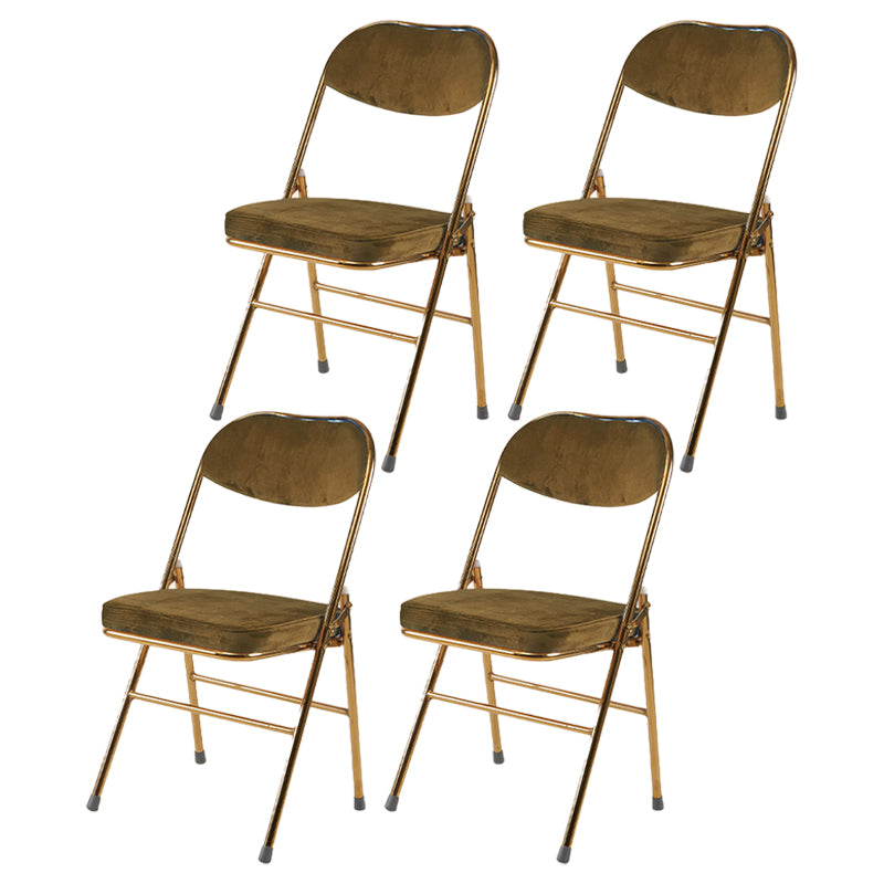 Silla lateral escandinava de terciopelo con respaldo abierto, sillas de comedor plegables con acabado mate