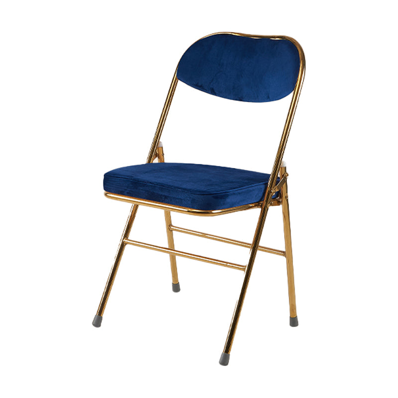 Silla lateral escandinava de terciopelo con respaldo abierto, sillas de comedor plegables con acabado mate