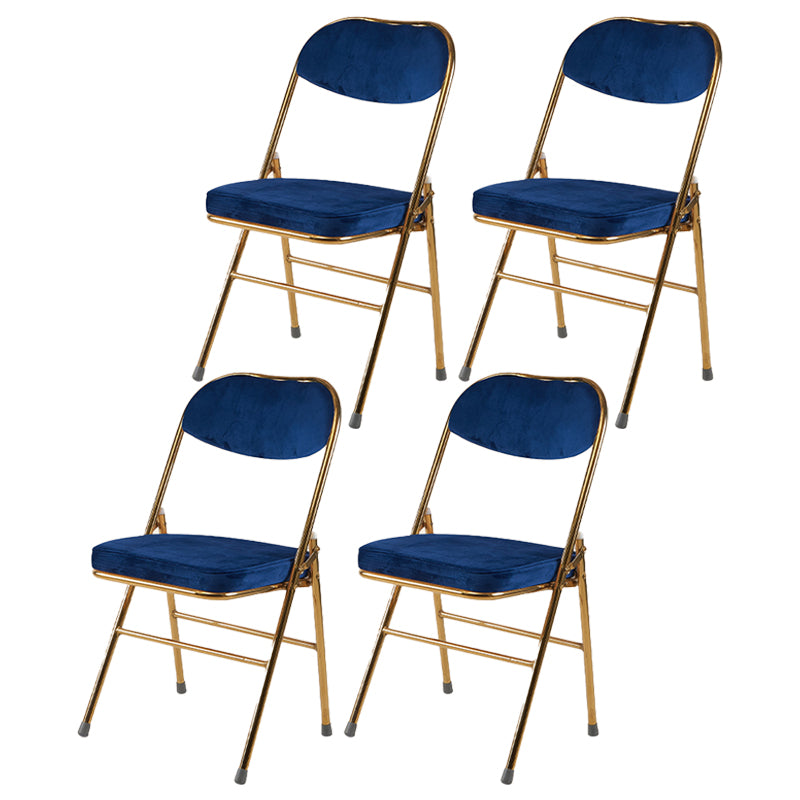Silla lateral escandinava de terciopelo con respaldo abierto, sillas de comedor plegables con acabado mate