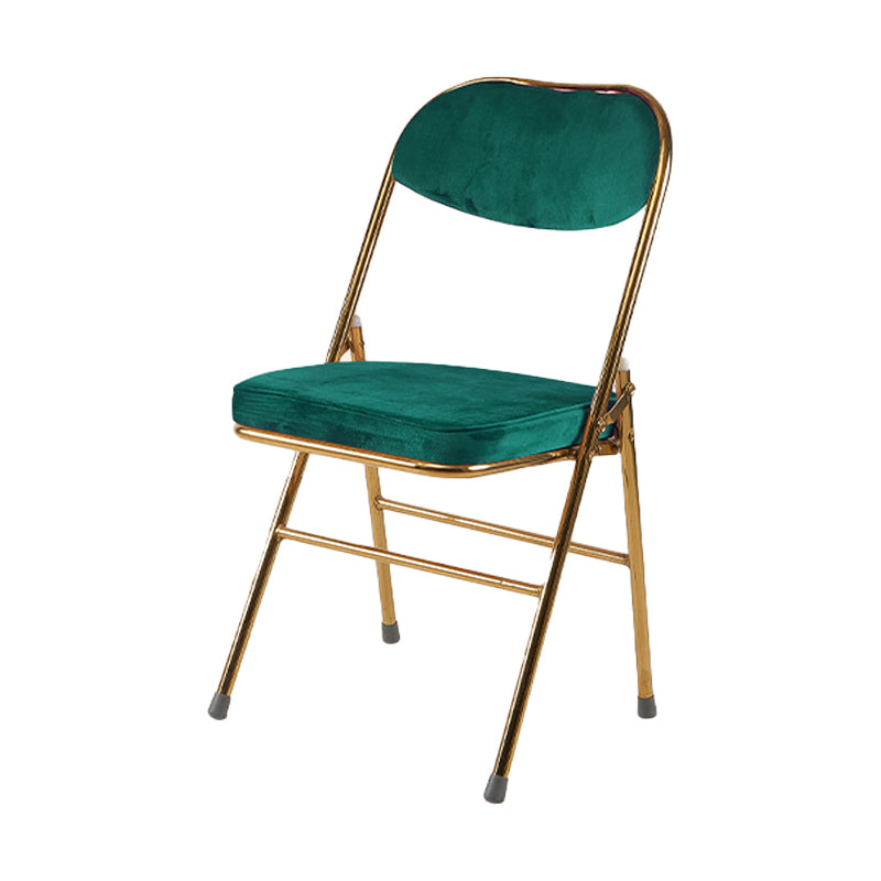 Silla lateral escandinava de terciopelo con respaldo abierto, sillas de comedor plegables con acabado mate