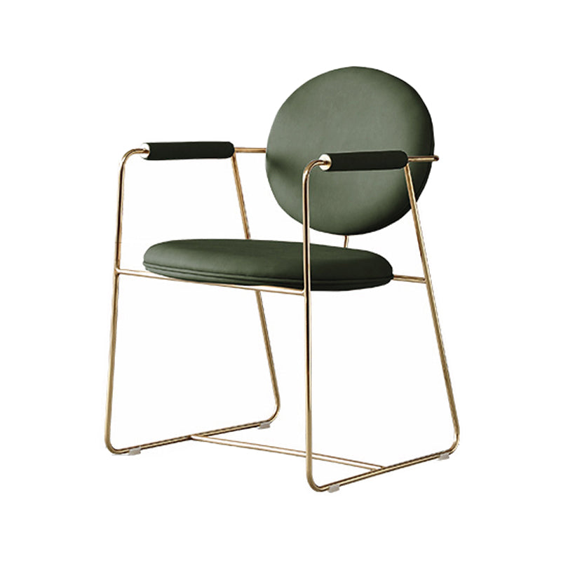 Silla de comedor interior tapizada de metal con respaldo abierto, sillón interior de estilo moderno, individual