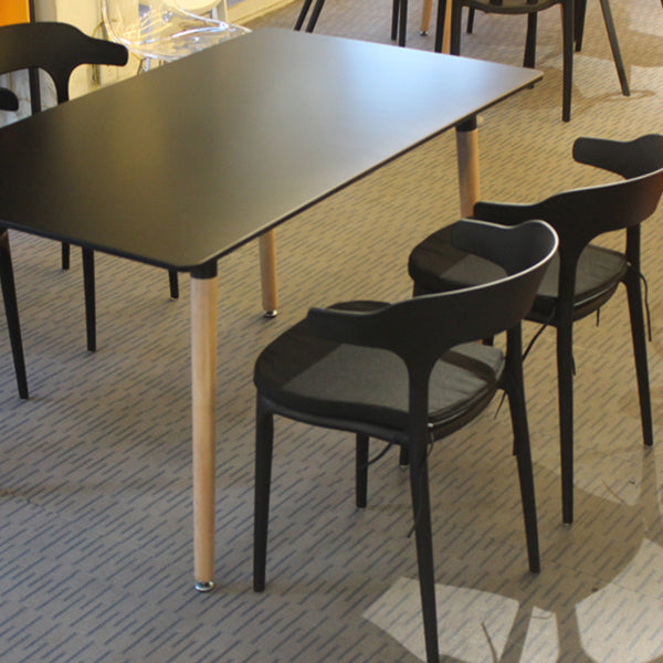 Sillas de comedor estilo Glam, sillas auxiliares sin brazos de plástico para cocina y comedor (juego de 4)