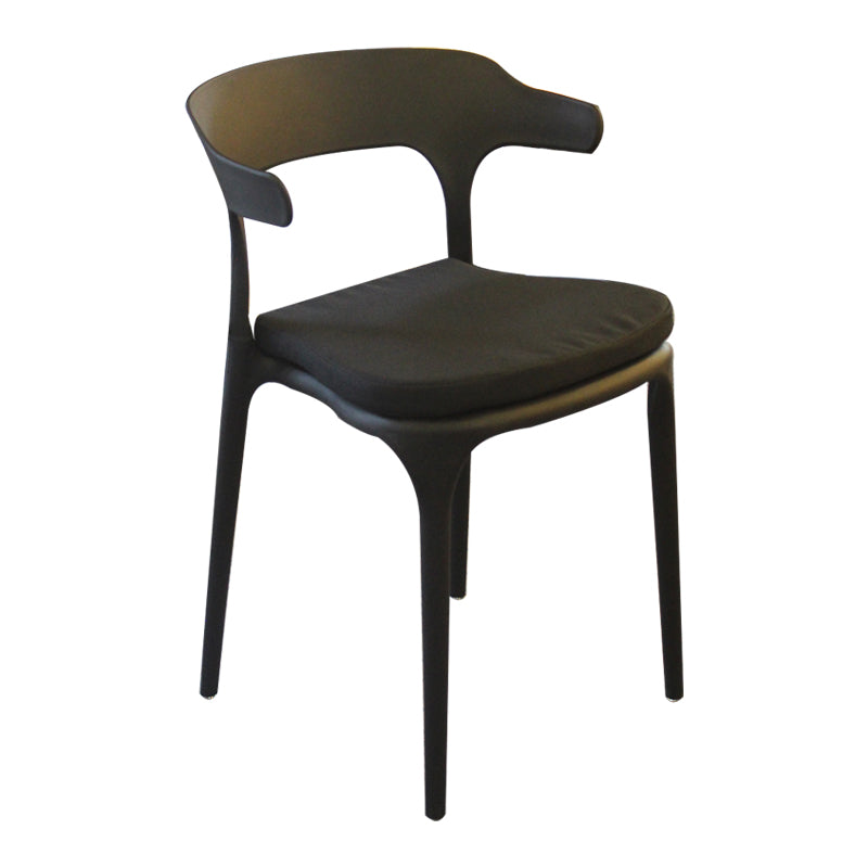 Sillas de comedor estilo Glam, sillas auxiliares sin brazos de plástico para cocina y comedor (juego de 4)