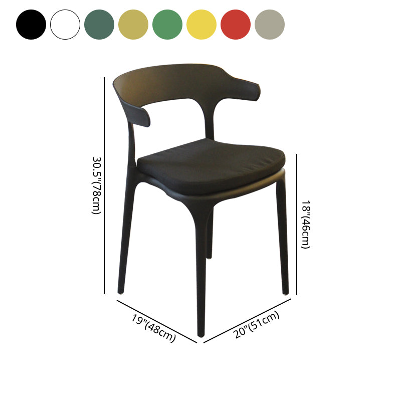 Sillas de comedor estilo Glam, sillas auxiliares sin brazos de plástico para cocina y comedor (juego de 4)