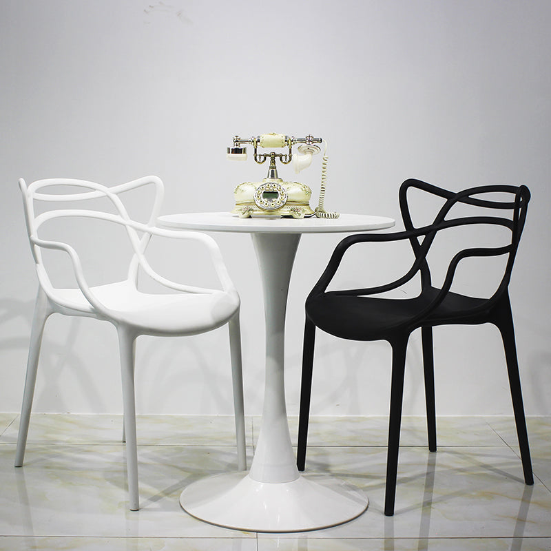 Sillas de comedor estilo Glam, sillas laterales de plástico para cocina y comedor (juego de 4)