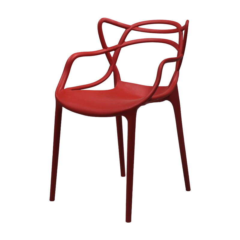 Sillas de comedor estilo Glam, sillas laterales de plástico para cocina y comedor (juego de 4)