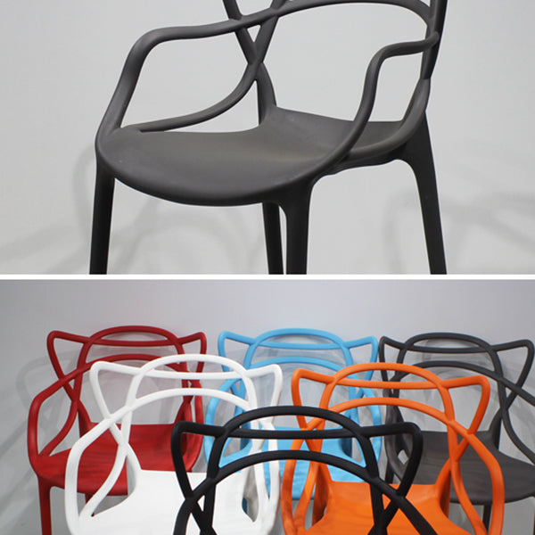 Sillas de comedor estilo Glam, sillas laterales de plástico para cocina y comedor (juego de 4)