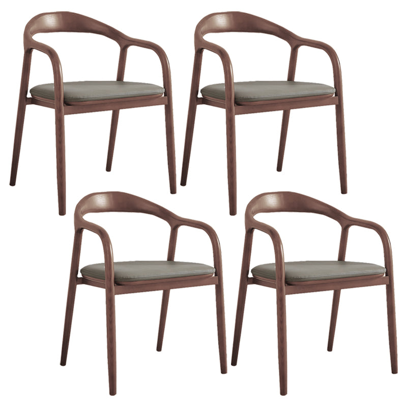 Silla de madera de fresno de estilo tradicional, juego de sillones con respaldo abierto para comedor y cocina