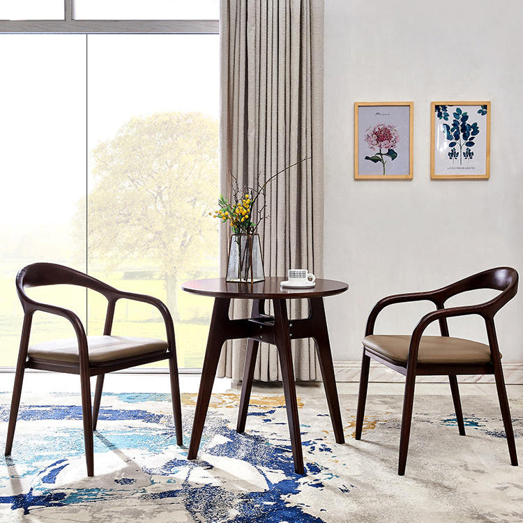 Silla de madera de fresno de estilo tradicional, juego de sillones con respaldo abierto para comedor y cocina