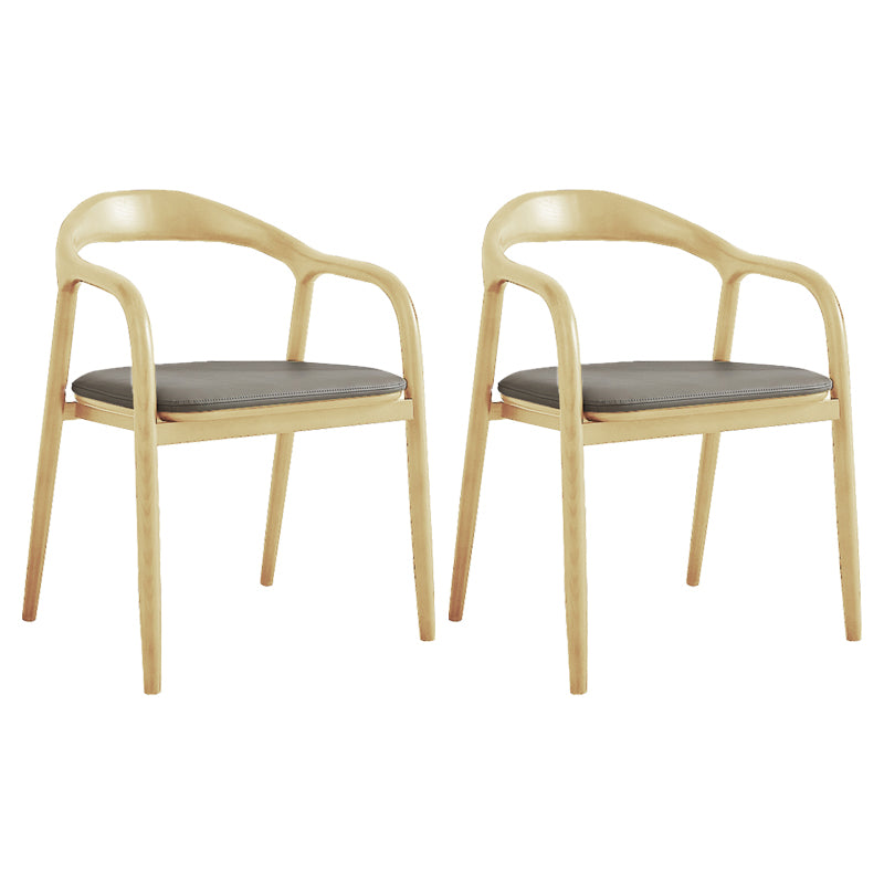 Silla de madera de fresno de estilo tradicional, juego de sillones con respaldo abierto para comedor y cocina