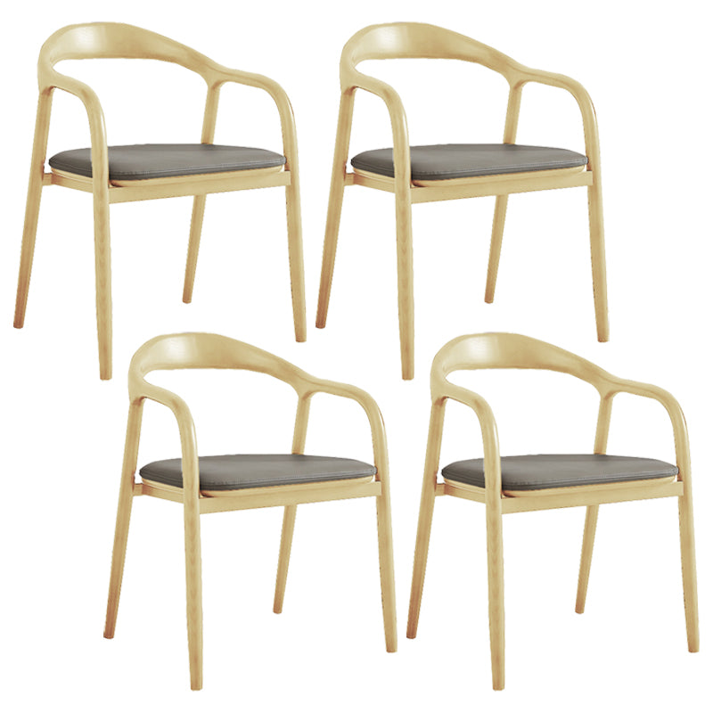 Silla de madera de fresno de estilo tradicional, juego de sillones con respaldo abierto para comedor y cocina