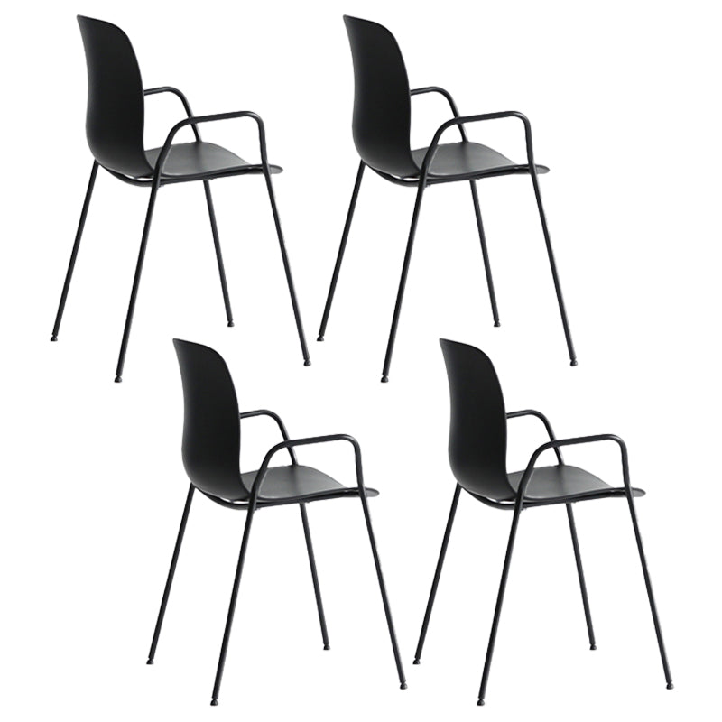 Sillas de comedor apilables Sillones de interior con patas de metal (juego de 4)