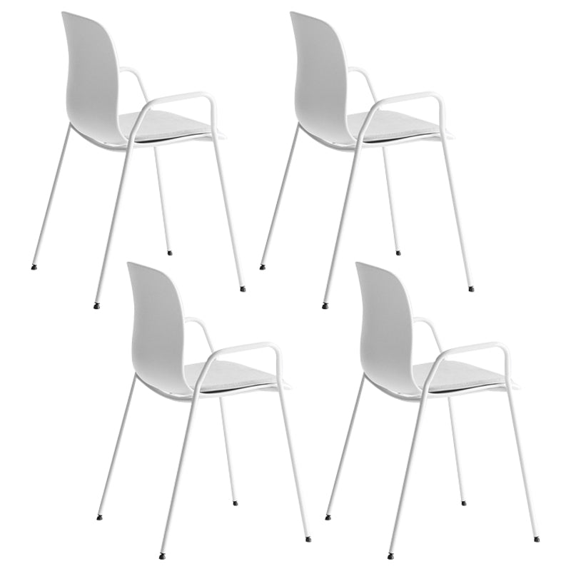 Sillas de comedor apilables Sillones de interior con patas de metal (juego de 4)