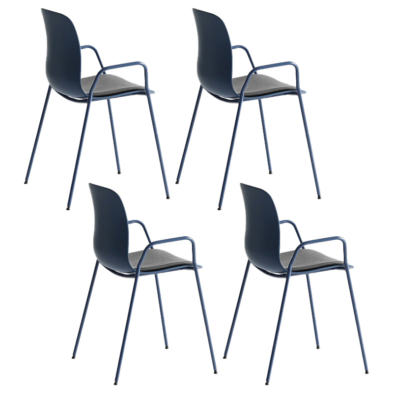 Sillas de comedor apilables Sillones de interior con patas de metal (juego de 4)