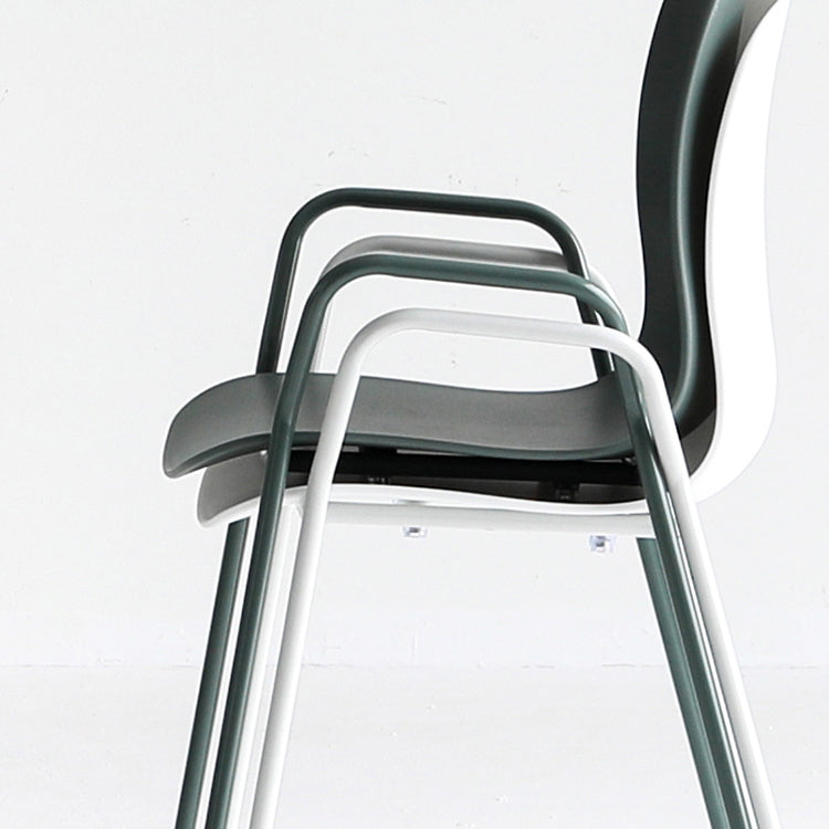 Sillas de comedor apilables Sillones de interior con patas de metal (juego de 4)