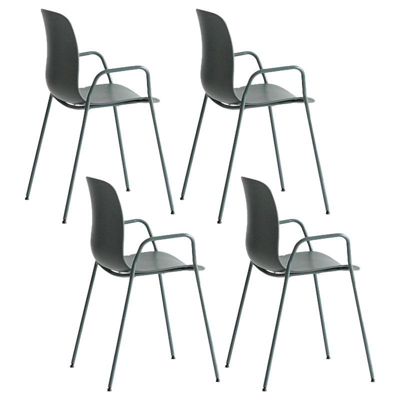Sillas de comedor apilables Sillones de interior con patas de metal (juego de 4)