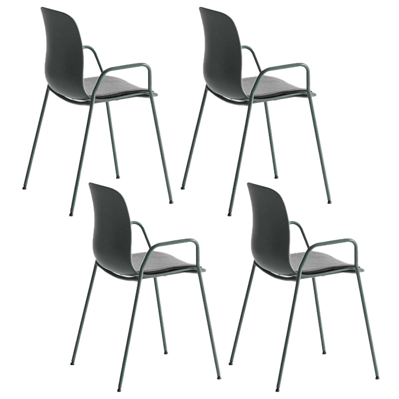 Sillas de comedor apilables Sillones de interior con patas de metal (juego de 4)