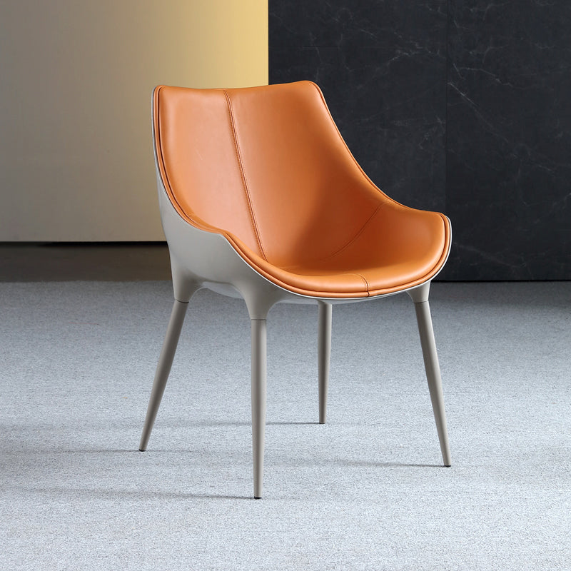Sillas auxiliares de comedor estilo moderno Silla auxiliar con brazo de cocina y patas de metal (juego de 2)