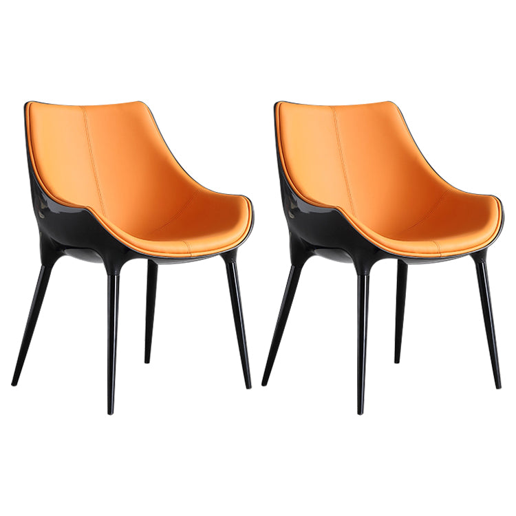 Sillas auxiliares de comedor estilo moderno Silla auxiliar con brazo de cocina y patas de metal (juego de 2)