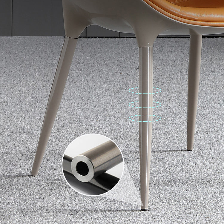 Sillas auxiliares de comedor estilo moderno Silla auxiliar con brazo de cocina y patas de metal (juego de 2)
