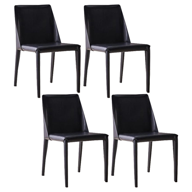 Sillas de cuero de diseño europeo, juego de sillas de comedor de cocina con parte trasera sólida