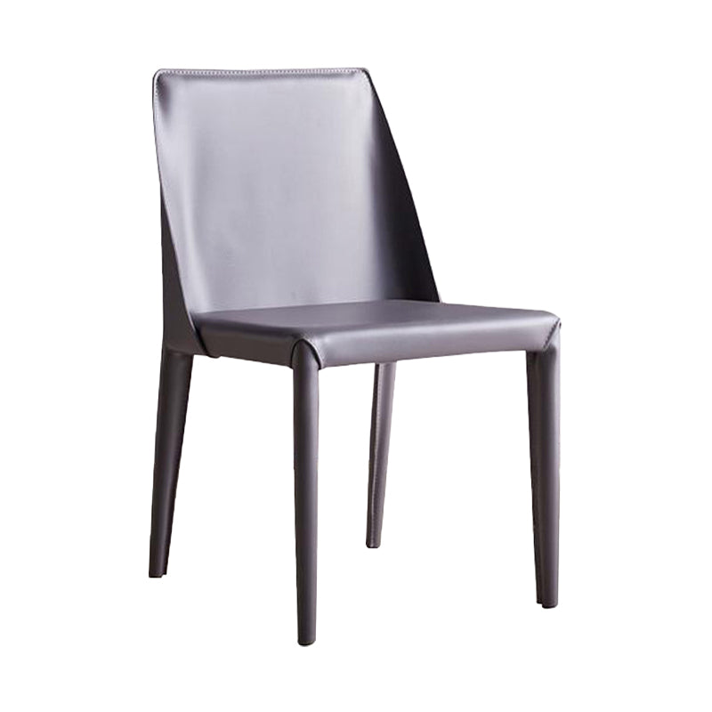 Sillas de cuero de diseño europeo, juego de sillas de comedor de cocina con parte trasera sólida