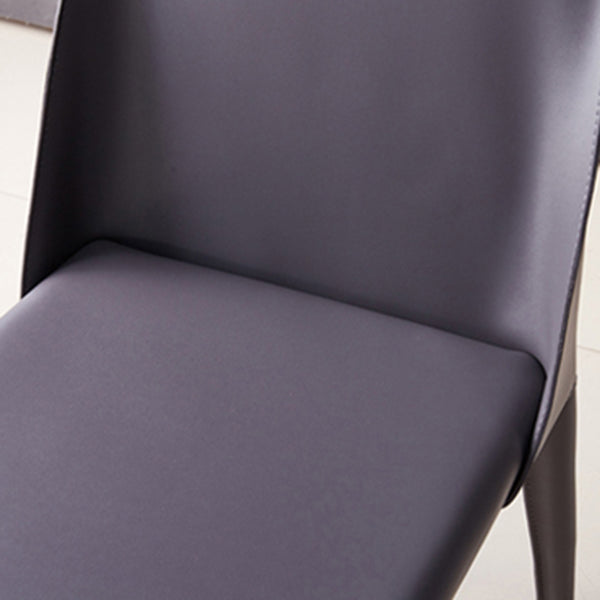Sillas de cuero de diseño europeo, juego de sillas de comedor de cocina con parte trasera sólida