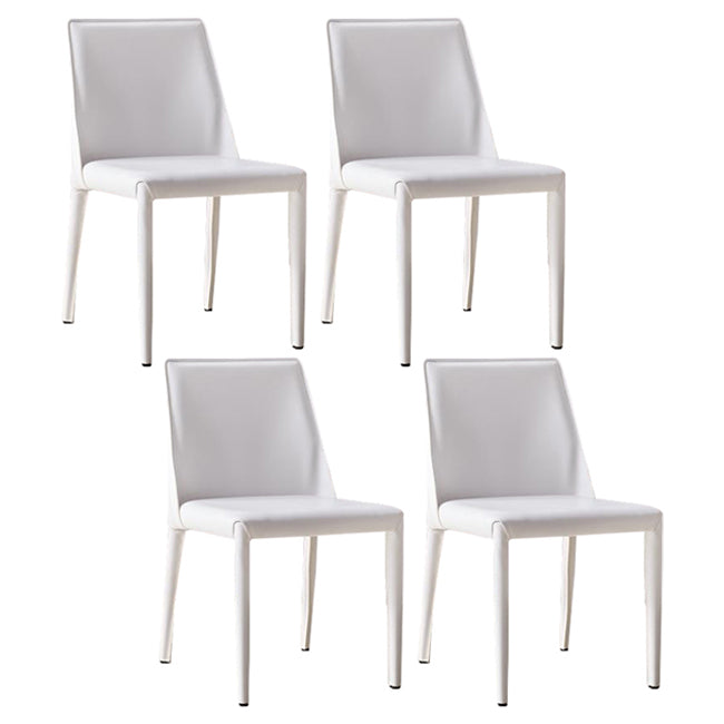 Sillas de cuero de diseño europeo, juego de sillas de comedor de cocina con parte trasera sólida
