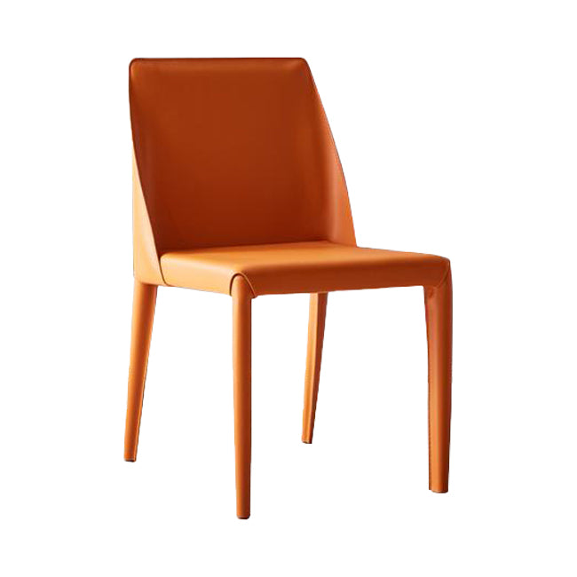 Sillas de cuero de diseño europeo, juego de sillas de comedor de cocina con parte trasera sólida