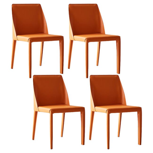 Sillas de cuero de diseño europeo, juego de sillas de comedor de cocina con parte trasera sólida