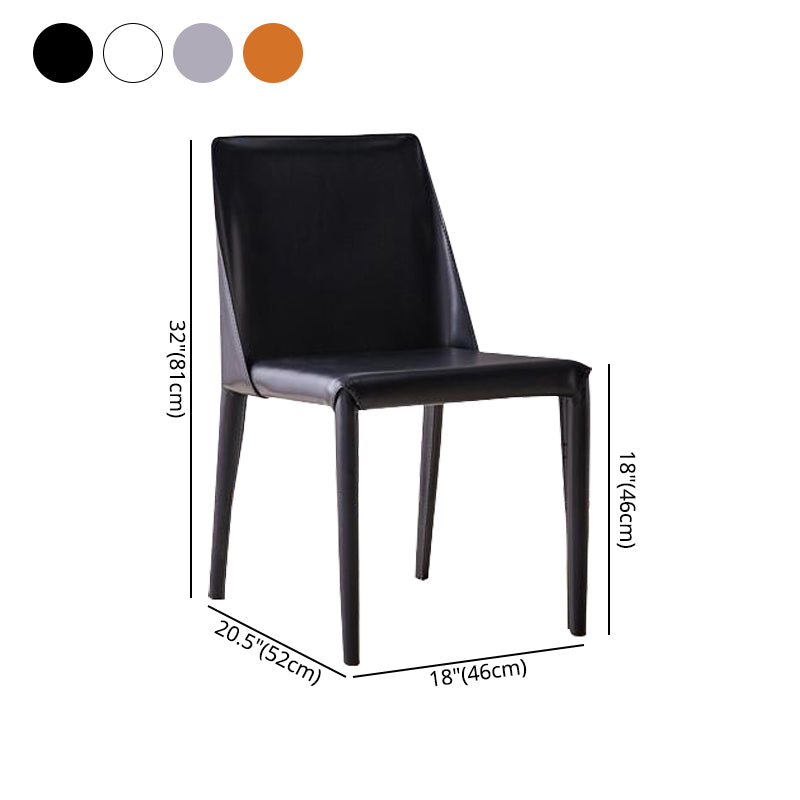 Sillas de cuero de diseño europeo, juego de sillas de comedor de cocina con parte trasera sólida