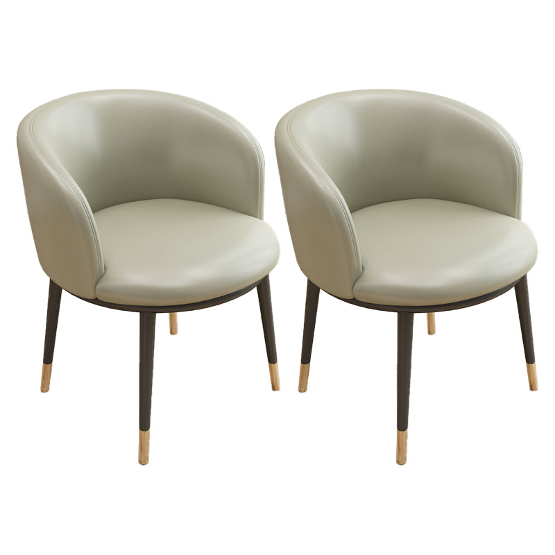Silla auxiliar escandinava Silla de comedor tapizada de metal con respaldo Parsons para interiores