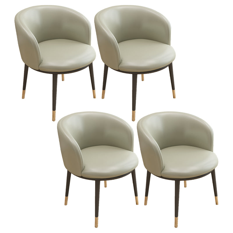 Silla auxiliar escandinava Silla de comedor tapizada de metal con respaldo Parsons para interiores