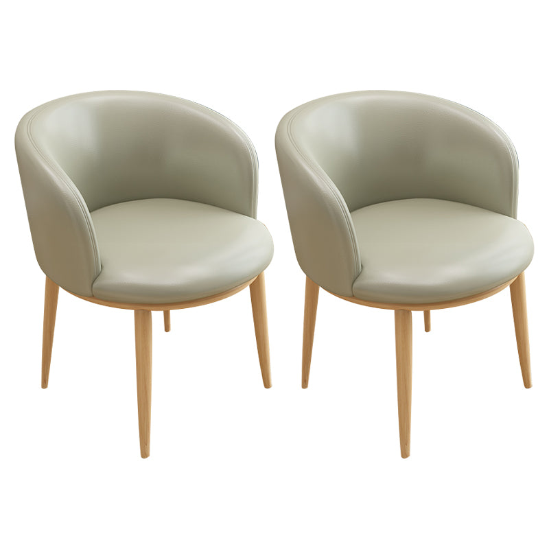 Silla auxiliar escandinava Silla de comedor tapizada de metal con respaldo Parsons para interiores