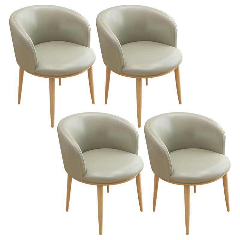 Silla auxiliar escandinava Silla de comedor tapizada de metal con respaldo Parsons para interiores