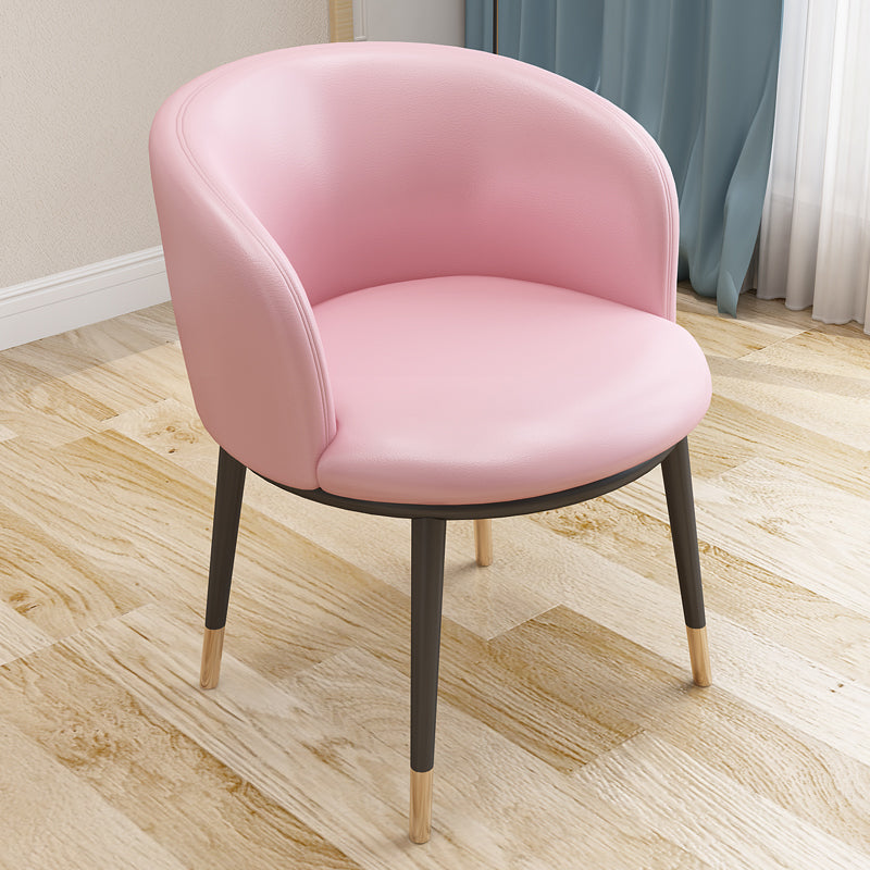 Silla auxiliar escandinava Silla de comedor tapizada de metal con respaldo Parsons para interiores