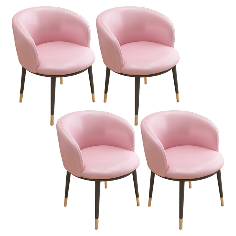 Silla auxiliar escandinava Silla de comedor tapizada de metal con respaldo Parsons para interiores