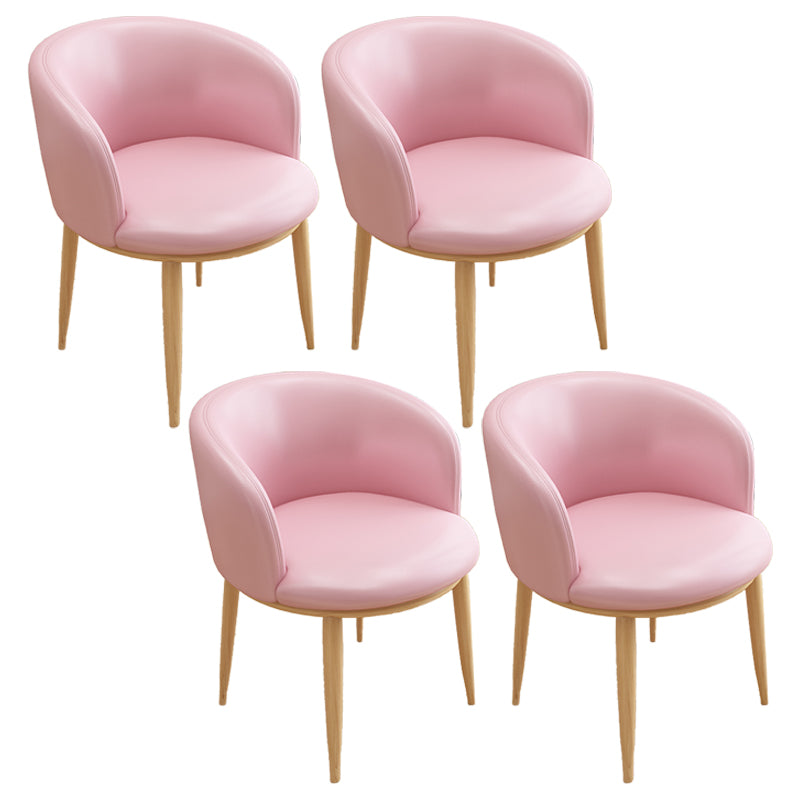 Silla auxiliar escandinava Silla de comedor tapizada de metal con respaldo Parsons para interiores