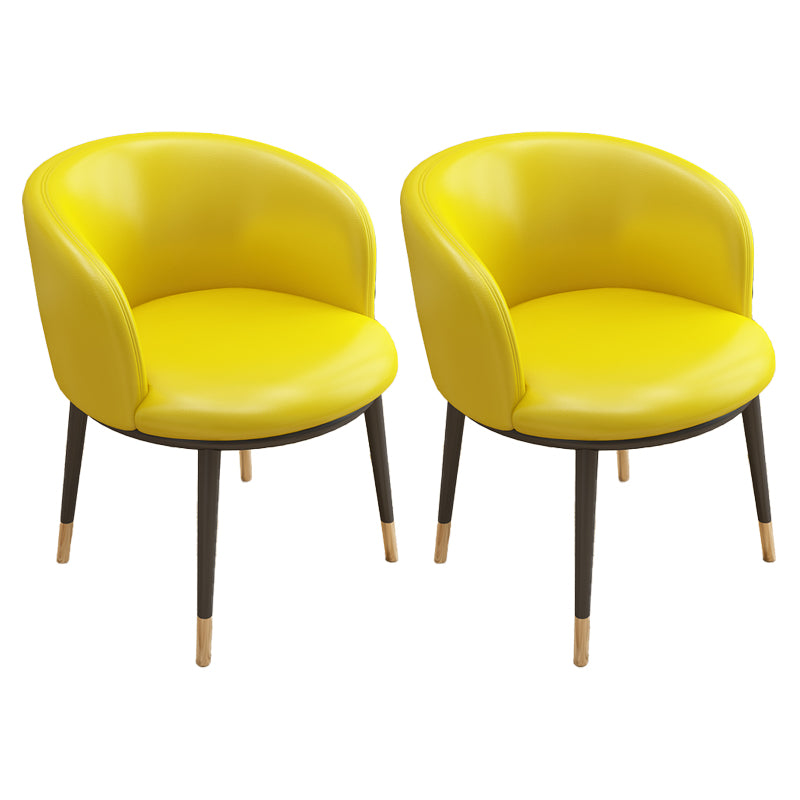 Silla auxiliar escandinava Silla de comedor tapizada de metal con respaldo Parsons para interiores