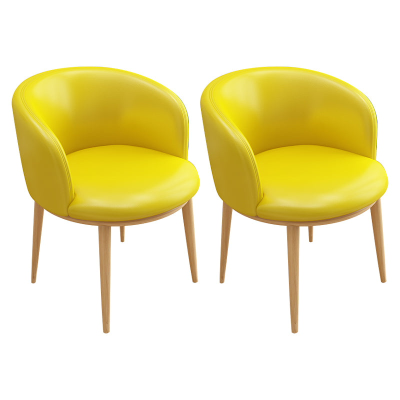 Silla auxiliar escandinava Silla de comedor tapizada de metal con respaldo Parsons para interiores