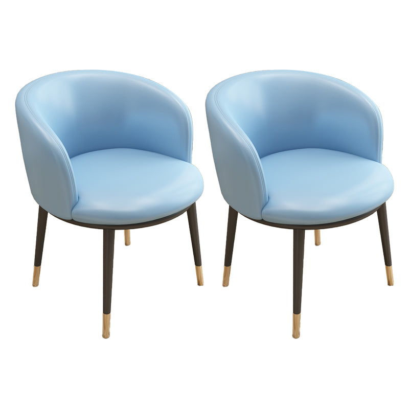 Silla auxiliar escandinava Silla de comedor tapizada de metal con respaldo Parsons para interiores