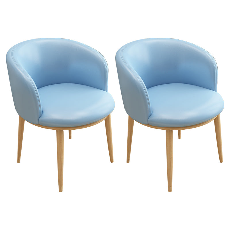 Silla auxiliar escandinava Silla de comedor tapizada de metal con respaldo Parsons para interiores