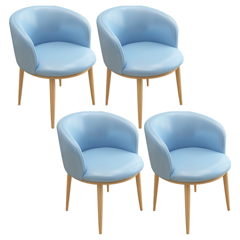 Silla auxiliar escandinava Silla de comedor tapizada de metal con respaldo Parsons para interiores